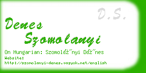 denes szomolanyi business card